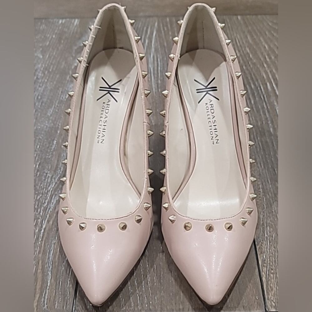 Kardashian Kollection Pink Studded Heels, Women's Size 8.5